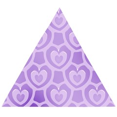 Purple Hearts Pattern Wooden Puzzle Triangle by SpinnyChairDesigns