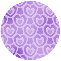 Purple Hearts Pattern Wooden Bottle Opener (round) by SpinnyChairDesigns