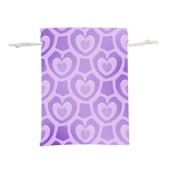 Purple Hearts Pattern Lightweight Drawstring Pouch (m) by SpinnyChairDesigns