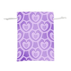 Purple Hearts Pattern Lightweight Drawstring Pouch (L)