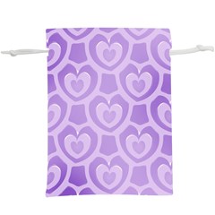 Purple Hearts Pattern  Lightweight Drawstring Pouch (XL)