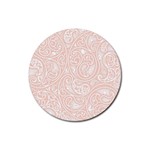 Barely There White Paisley Pattern Rubber Coaster (Round)  Front