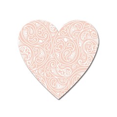 Barely There White Paisley Pattern Heart Magnet by SpinnyChairDesigns