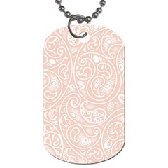 Barely There White Paisley Pattern Dog Tag (one Side) by SpinnyChairDesigns