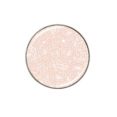 Barely There White Paisley Pattern Hat Clip Ball Marker by SpinnyChairDesigns