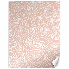 Barely There White Paisley Pattern Canvas 12  X 16  by SpinnyChairDesigns