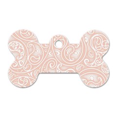 Barely There White Paisley Pattern Dog Tag Bone (one Side) by SpinnyChairDesigns