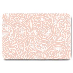 Barely There White Paisley Pattern Large Doormat  by SpinnyChairDesigns