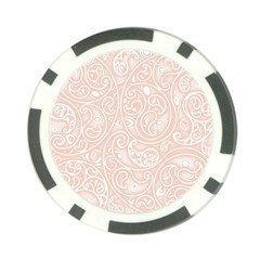 Barely There White Paisley Pattern Poker Chip Card Guard by SpinnyChairDesigns