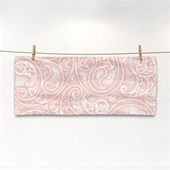 Barely There White Paisley Pattern Hand Towel by SpinnyChairDesigns