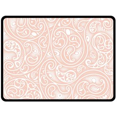 Barely There White Paisley Pattern Fleece Blanket (large)  by SpinnyChairDesigns