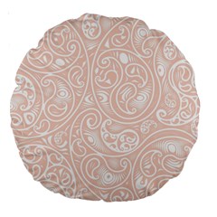 Barely There White Paisley Pattern Large 18  Premium Round Cushions by SpinnyChairDesigns