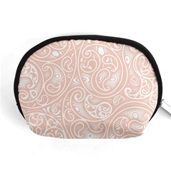 Barely There White Paisley Pattern Accessory Pouch (medium) by SpinnyChairDesigns