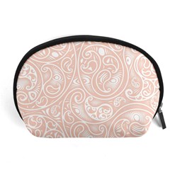 Barely There White Paisley Pattern Accessory Pouch (large) by SpinnyChairDesigns