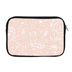 Barely There White Paisley Pattern Apple Macbook Pro 17  Zipper Case by SpinnyChairDesigns