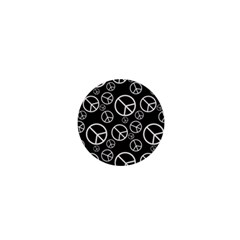 Black And White Peace Symbols 1  Mini Magnets by SpinnyChairDesigns