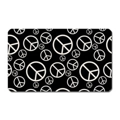 Black And White Peace Symbols Magnet (rectangular) by SpinnyChairDesigns