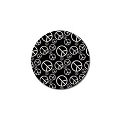 Black And White Peace Symbols Golf Ball Marker (4 Pack) by SpinnyChairDesigns