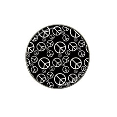 Black And White Peace Symbols Hat Clip Ball Marker (4 Pack) by SpinnyChairDesigns