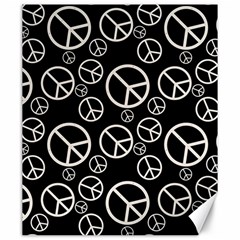 Black And White Peace Symbols Canvas 20  X 24  by SpinnyChairDesigns