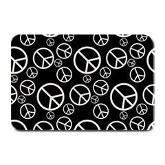 Black And White Peace Symbols Plate Mats by SpinnyChairDesigns