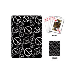 Black And White Peace Symbols Playing Cards Single Design (mini) by SpinnyChairDesigns