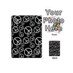 Black And White Peace Symbols Playing Cards 54 Designs (mini) by SpinnyChairDesigns