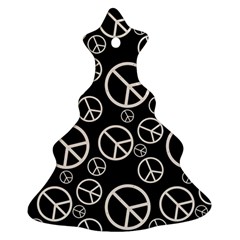 Black And White Peace Symbols Christmas Tree Ornament (two Sides) by SpinnyChairDesigns