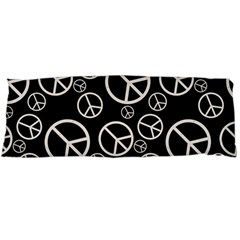 Black And White Peace Symbols Body Pillow Case (dakimakura) by SpinnyChairDesigns