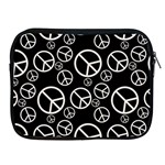 Black and White Peace Symbols Apple iPad 2/3/4 Zipper Cases Front