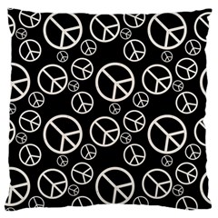 Black And White Peace Symbols Standard Flano Cushion Case (two Sides) by SpinnyChairDesigns