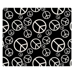 Black And White Peace Symbols Double Sided Flano Blanket (small)  by SpinnyChairDesigns