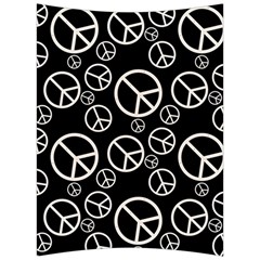 Black And White Peace Symbols Back Support Cushion by SpinnyChairDesigns