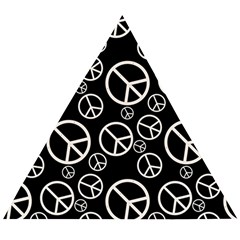 Black And White Peace Symbols Wooden Puzzle Triangle by SpinnyChairDesigns