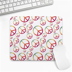 Colorful Rainbow Peace Symbols Large Mousepads by SpinnyChairDesigns