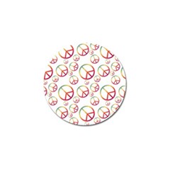 Colorful Rainbow Peace Symbols Golf Ball Marker by SpinnyChairDesigns