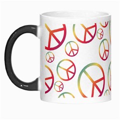 Colorful Rainbow Peace Symbols Morph Mugs by SpinnyChairDesigns