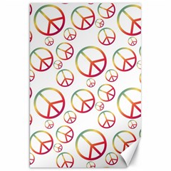 Colorful Rainbow Peace Symbols Canvas 20  X 30  by SpinnyChairDesigns