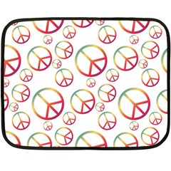 Colorful Rainbow Peace Symbols Double Sided Fleece Blanket (mini)  by SpinnyChairDesigns