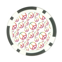 Colorful Rainbow Peace Symbols Poker Chip Card Guard (10 Pack) by SpinnyChairDesigns