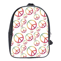 Colorful Rainbow Peace Symbols School Bag (large) by SpinnyChairDesigns