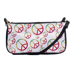 Colorful Rainbow Peace Symbols Shoulder Clutch Bag by SpinnyChairDesigns