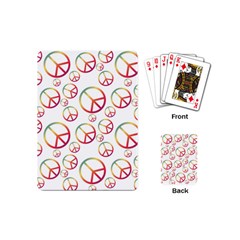 Colorful Rainbow Peace Symbols Playing Cards Single Design (mini) by SpinnyChairDesigns