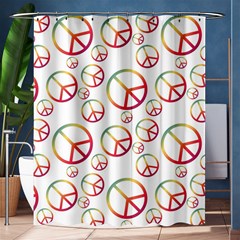 Colorful Rainbow Peace Symbols Shower Curtain 60  X 72  (medium)  by SpinnyChairDesigns