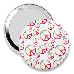 Colorful Rainbow Peace Symbols 3  Handbag Mirrors by SpinnyChairDesigns