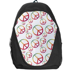 Colorful Rainbow Peace Symbols Backpack Bag by SpinnyChairDesigns