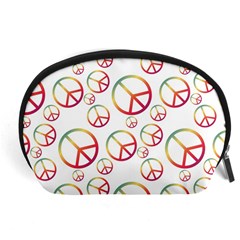 Colorful Rainbow Peace Symbols Accessory Pouch (large) by SpinnyChairDesigns