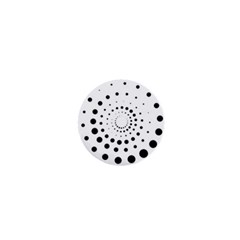 Abstract Black And White Polka Dots 1  Mini Magnets by SpinnyChairDesigns