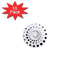 Abstract Black And White Polka Dots 1  Mini Magnet (10 Pack)  by SpinnyChairDesigns