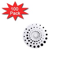 Abstract Black And White Polka Dots 1  Mini Magnets (100 Pack)  by SpinnyChairDesigns